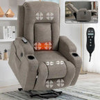 Lazy Boy Power Lift Recliner Chair, Modern Single Motor Massage Sofa Chair with Lumbar Heating, USB Charging Port, Cup Holders