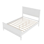 Wood Platform Bed Frame with Headboard, Wooden Panel Bed with Wood Slat Support and Under Bed Storage, No Box Spring Needed