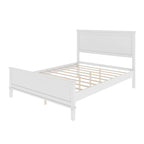 Wood Platform Bed Frame with Headboard, Wooden Panel Bed with Wood Slat Support and Under Bed Storage, No Box Spring Needed