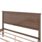 Wood Platform Bed Frame with Headboard, Wooden Panel Bed with Wood Slat Support and Under Bed Storage, No Box Spring Needed