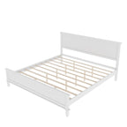 Wood Platform Bed Frame with Headboard, Wooden Panel Bed with Wood Slat Support and Under Bed Storage, No Box Spring Needed