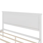 Wood Platform Bed Frame with Headboard, Wooden Panel Bed with Wood Slat Support and Under Bed Storage, No Box Spring Needed