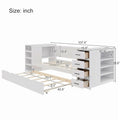 Twin Daybed with Trundle or Drawers, Side Storage Cabinet on Both Sides, Charging Station - Wood Slat Suppor Platform Bed Frame