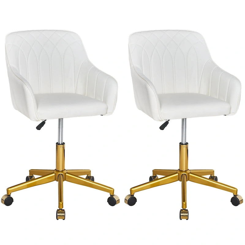 VECELO Modern Home Office Chairs Height Adjustable 360 Swivel Task Chair with Metal Base