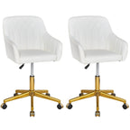 VECELO Modern Home Office Chairs Height Adjustable 360 Swivel Task Chair with Metal Base