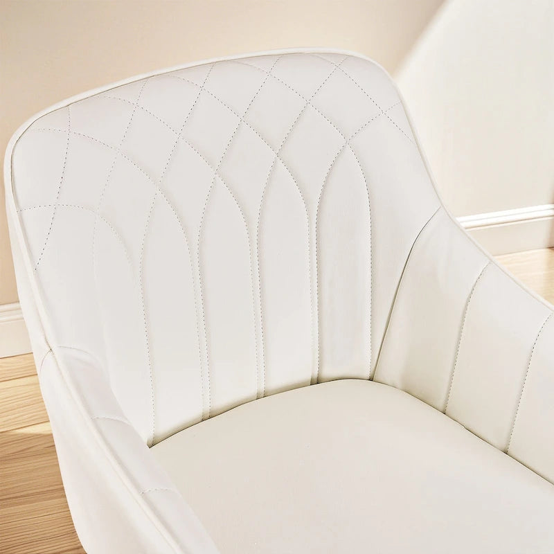 VECELO Modern Home Office Chairs Height Adjustable 360 Swivel Task Chair with Metal Base