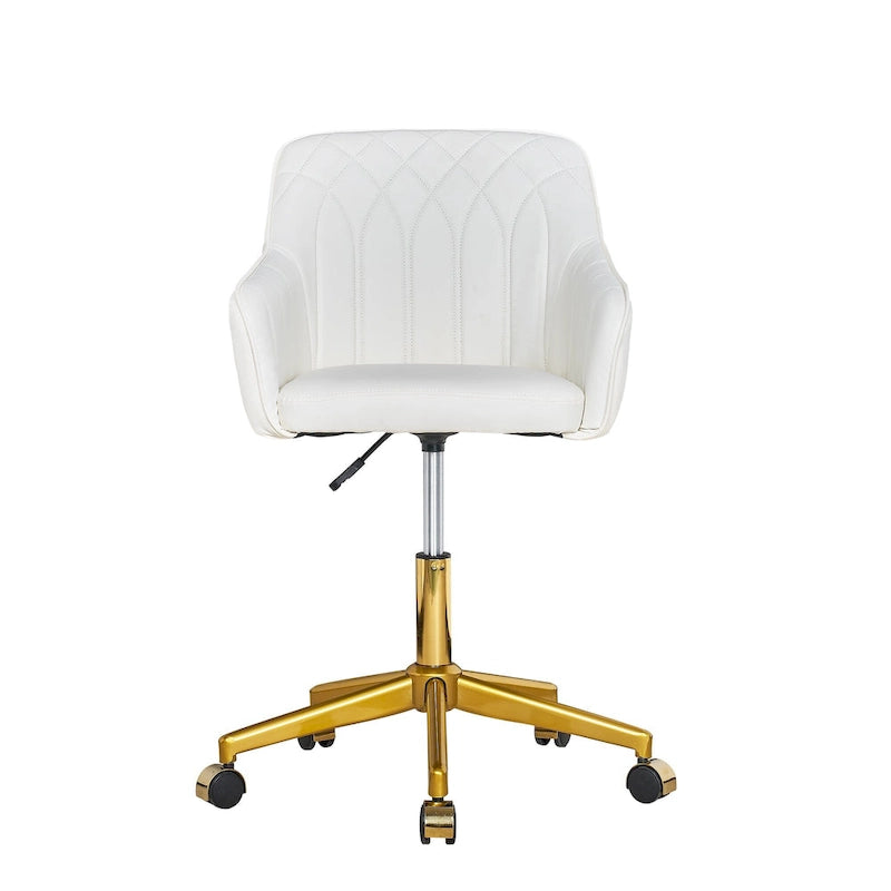 VECELO Modern Home Office Chairs Height Adjustable 360 Swivel Task Chair with Metal Base