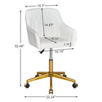 VECELO Modern Home Office Chairs Height Adjustable 360 Swivel Task Chair with Metal Base