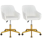 VECELO Modern Home Office Chairs Height Adjustable 360 Swivel Task Chair with Metal Base