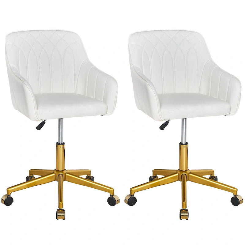 VECELO Modern Home Office Chairs Height Adjustable 360 Swivel Task Chair with Metal Base