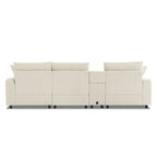 Corduroy Sectional Sofa w/ Bluetooth Speakers, L Shaped Couch