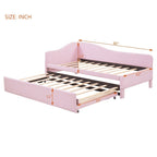 Twin Size Upholstered Daybed with Pop Up Trundle