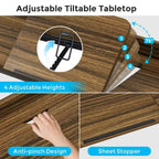 71 inch Overbed Table with Height Adjustable & Power Outlet, Queen Size Bed Table