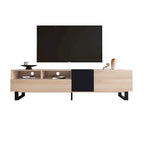 TV Stand for 80 TV with Double Storage Space, Media Console Table, Entertainment Center with Drop Down Door