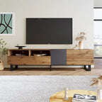 TV Stand for 80 TV with Double Storage Space, Media Console Table, Entertainment Center with Drop Down Door