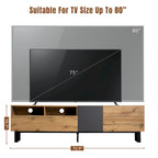 TV Stand for 80 TV with Double Storage Space, Media Console Table, Entertainment Center with Drop Down Door