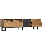 TV Stand for 80 TV with Double Storage Space, Media Console Table, Entertainment Center with Drop Down Door