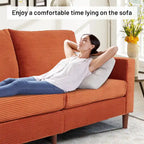 Modern Chenille Convertible Futon Sofa Bed, 82.68  Loveseat Sofa with Square Arm for Living Space