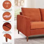 Modern Chenille Convertible Futon Sofa Bed, 82.68  Loveseat Sofa with Square Arm for Living Space