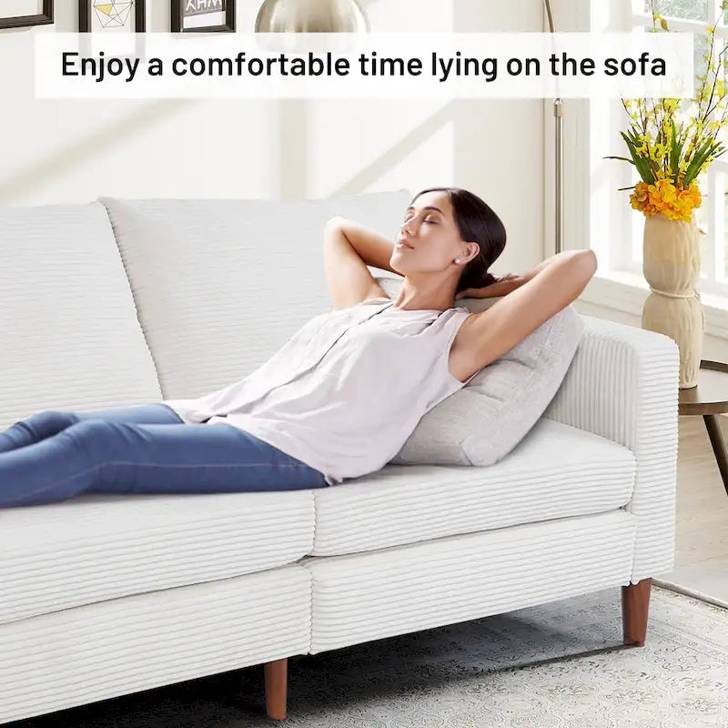 Modern Chenille Convertible Futon Sofa Bed, 82.68  Loveseat Sofa with Square Arm for Living Space