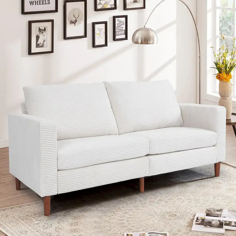 Modern Chenille Convertible Futon Sofa Bed, 82.68  Loveseat Sofa with Square Arm for Living Space