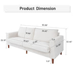 Modern Chenille Convertible Futon Sofa Bed, 82.68  Loveseat Sofa with Square Arm for Living Space