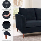 Modern Chenille Convertible Futon Sofa Bed, 82.68  Loveseat Sofa with Square Arm for Living Space