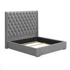 67.5 Tall Headboard Upholstered King Size Bed with Handmade Deep Button Tufted, Box Spring Needed, Velvet