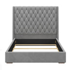 67.5 Tall Headboard Upholstered King Size Bed with Handmade Deep Button Tufted, Box Spring Needed, Velvet
