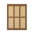 Full Size Solid Wood With Rattan Murphy Bed Cabinet Space-Saving Bed with 2 Side Cabinet Storage Shelves