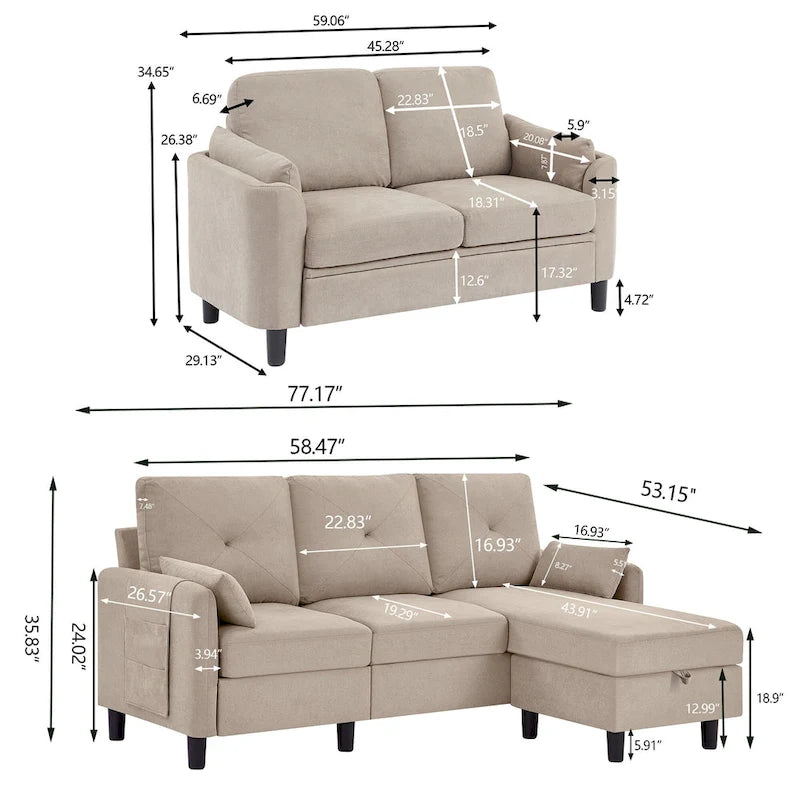 3 Piece Living Room Sets