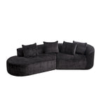 114 Chenille Deep-Seat Sectional Sofa with 4 Pillows