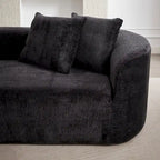 114 Chenille Deep-Seat Sectional Sofa with 4 Pillows