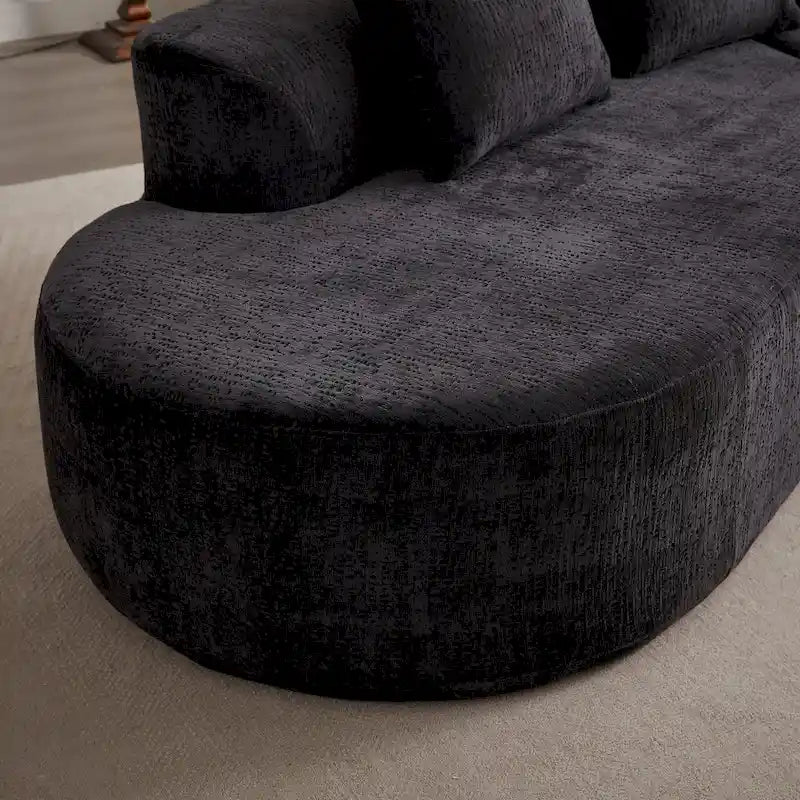 114 Chenille Deep-Seat Sectional Sofa with 4 Pillows