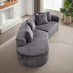 114 Chenille Deep-Seat Sectional Sofa with 4 Pillows