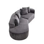 114 Chenille Deep-Seat Sectional Sofa with 4 Pillows