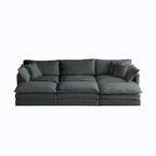 Deep Seat Reversible Modular 6 Seater U-Shaped Sectional Sofa 3 with Ottomans