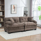 84 Upholstered 3-Seater Sofa with Memory Foam & Comfort Pillows