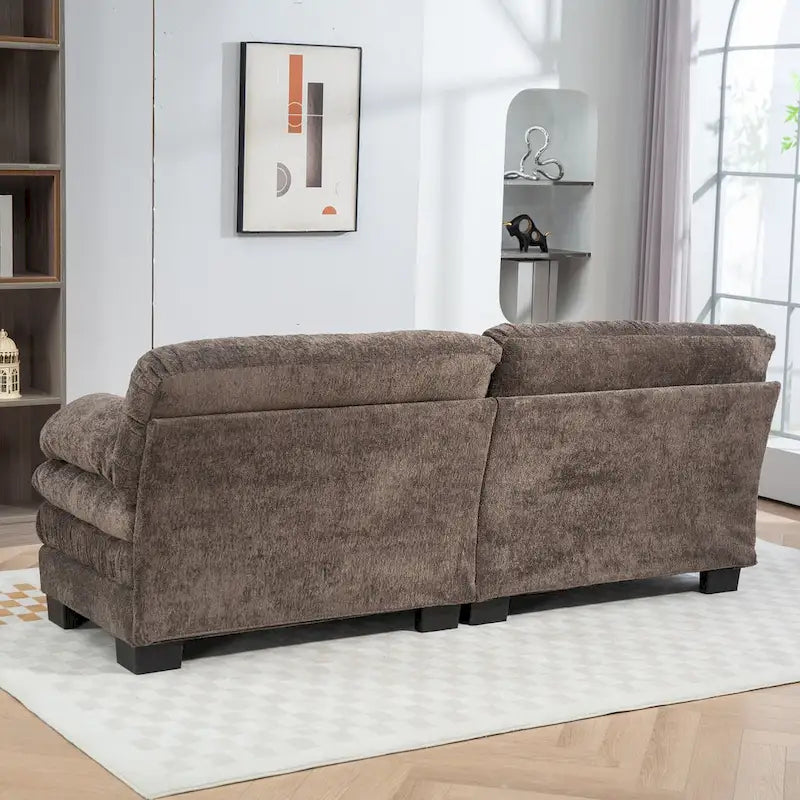 84 Upholstered 3-Seater Sofa with Memory Foam & Comfort Pillows