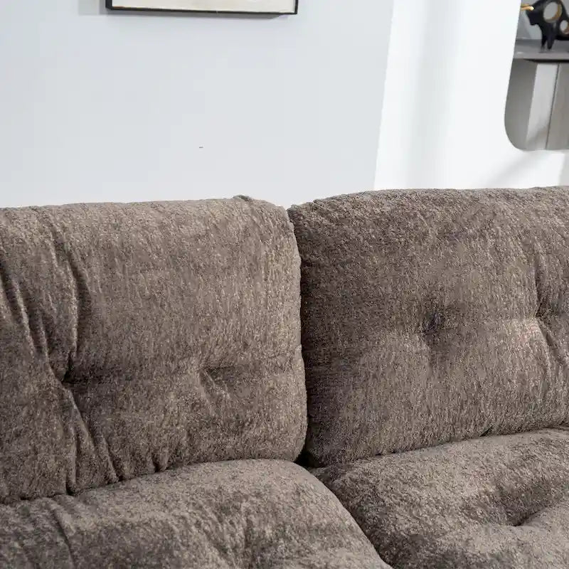 84 Upholstered 3-Seater Sofa with Memory Foam & Comfort Pillows