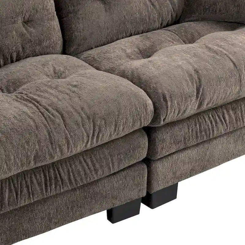 84 Upholstered 3-Seater Sofa with Memory Foam & Comfort Pillows