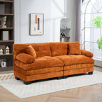84 Upholstered 3-Seater Sofa with Memory Foam & Comfort Pillows