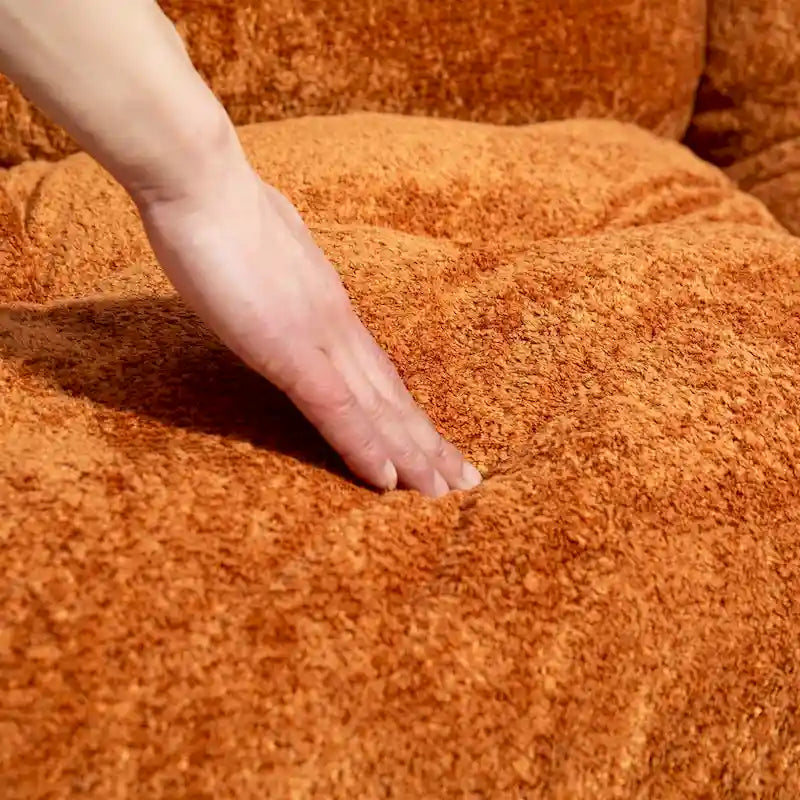 84 Upholstered 3-Seater Sofa with Memory Foam & Comfort Pillows