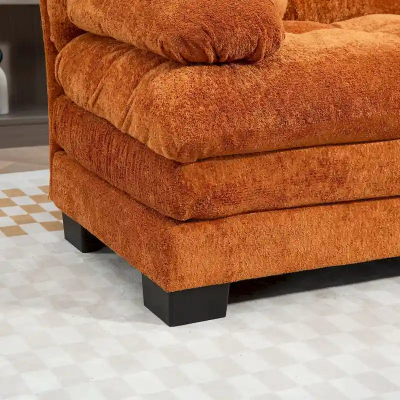 84 Upholstered 3-Seater Sofa with Memory Foam & Comfort Pillows