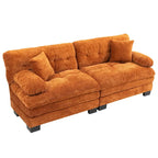 84 Upholstered 3-Seater Sofa with Memory Foam & Comfort Pillows
