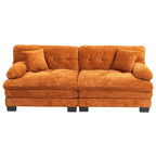 84 Upholstered 3-Seater Sofa with Memory Foam & Comfort Pillows