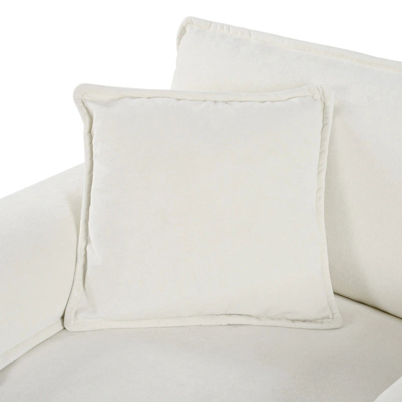 3-Piece Chenille Cloud Sofa & Armchair Set with Deep Seats & 3 Pillows