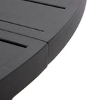 Round Dining Table Powder-Coated Aluminum Top with Slatted Design and Umbrella Hole for Family Gatherings & Parties