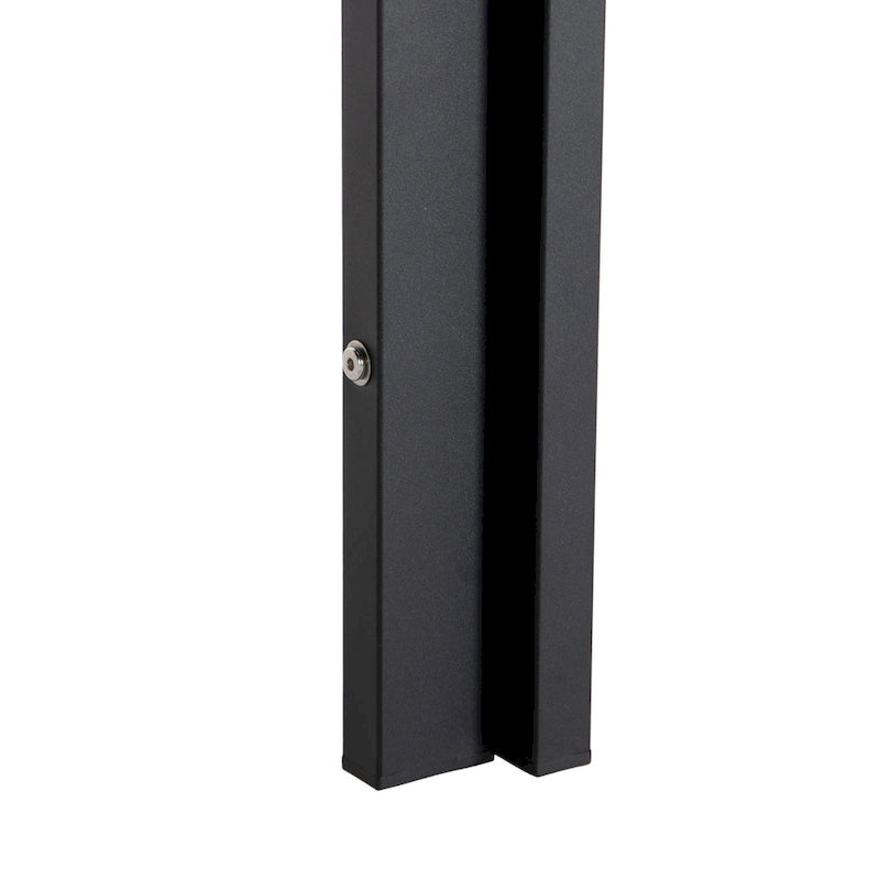 Round Dining Table Powder-Coated Aluminum Top with Slatted Design and Umbrella Hole for Family Gatherings & Parties