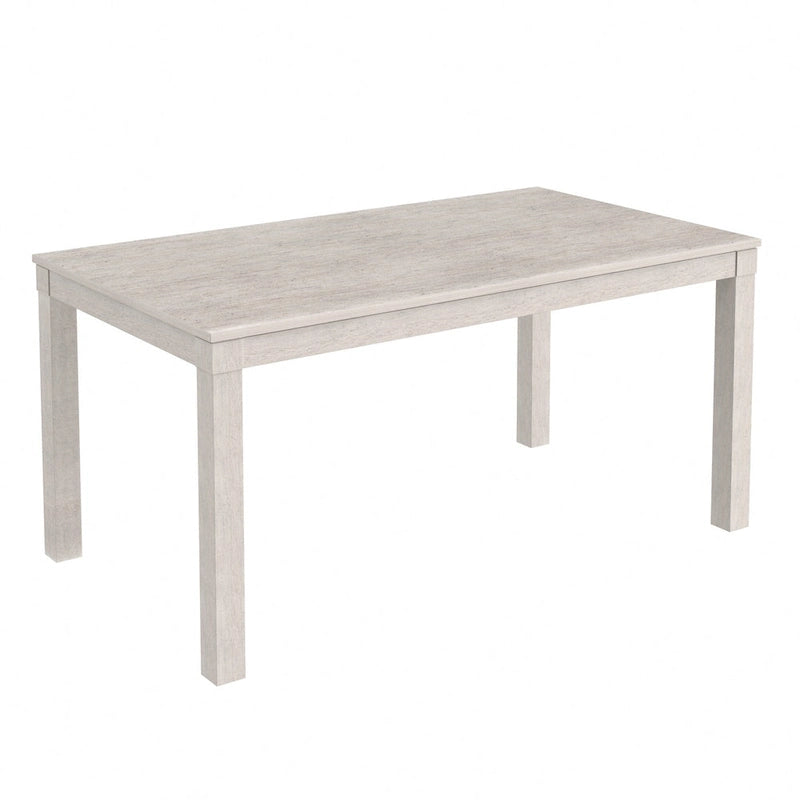 63 Inch Home Oak Wood Dining Table 6-Person Indoor Outdoor Table with Solid Wood Legs